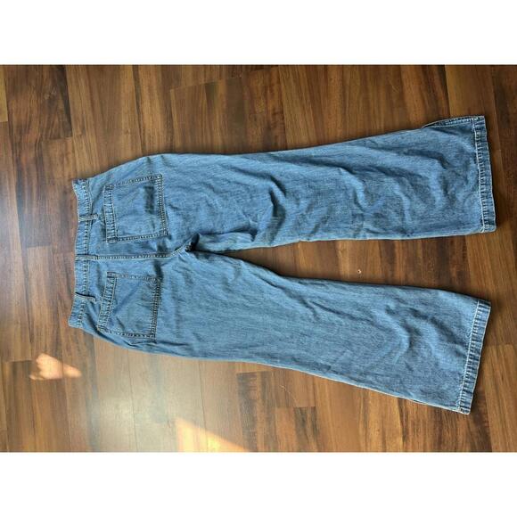Madewell High Rise Wide Leg Jeans Size 31 Front Seam Denim 12" Rise - Picture 2 of 5